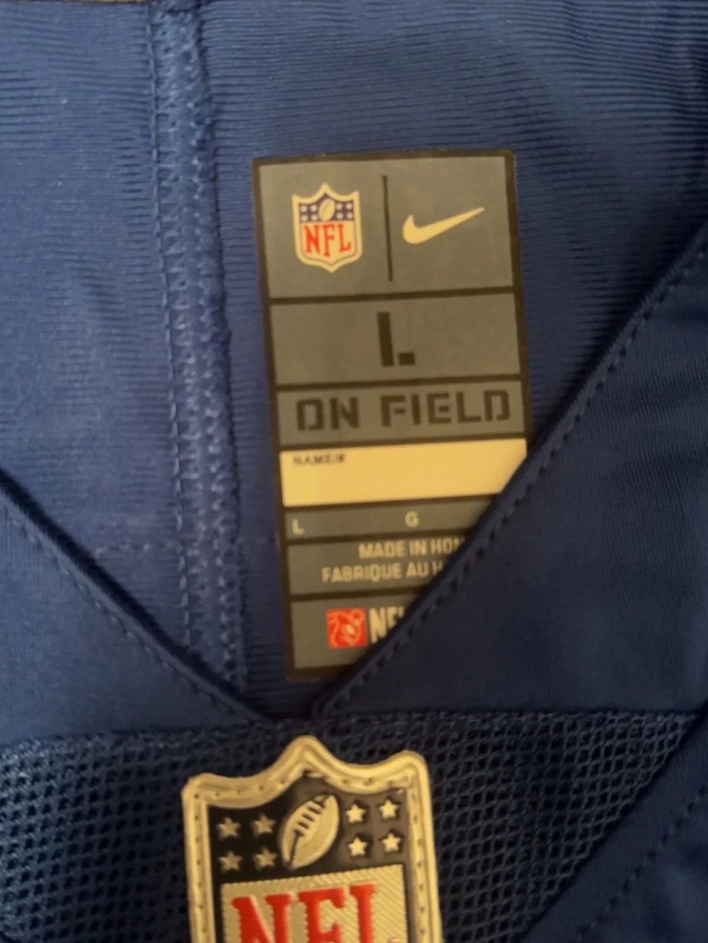 Nike Men's Royal Blue Football Jersey with White Number 6